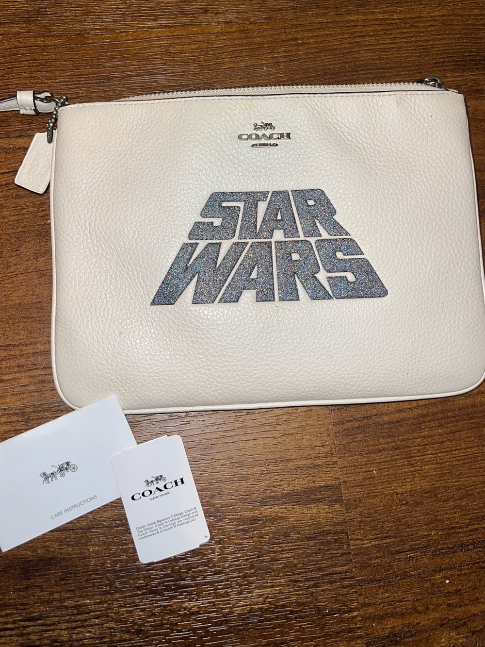 Coach x Star Wars Glitter Gallery Pebbled Leather Purse Wristlet Limited Edition - Picture 2 of 10